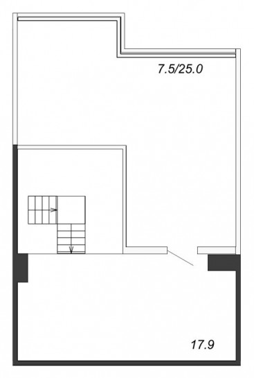 Двухкомнатная квартира 72.8 м²